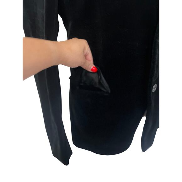 Mediterranean  mens Italian preppy goth faux velvet blazer jacket *no size tag* - Picture 4 of 10